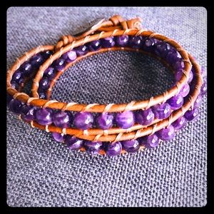 Amethyst double wrap bracelet